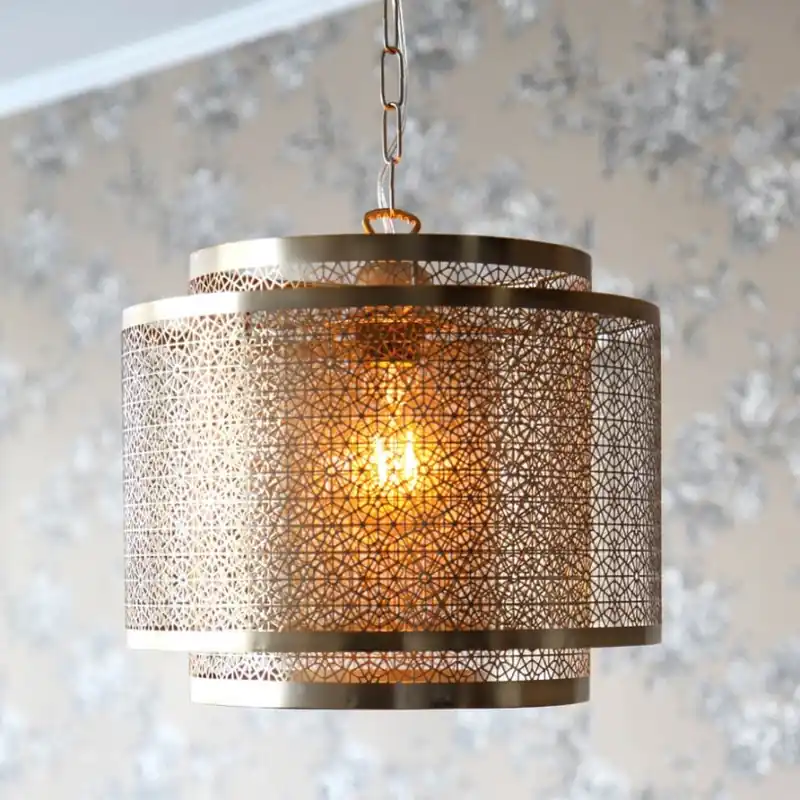 ByRydens - Lustr na řetězu HERMINE 1xE27/5W/230V mosaz pr. 34 cm Bezpečná Platba