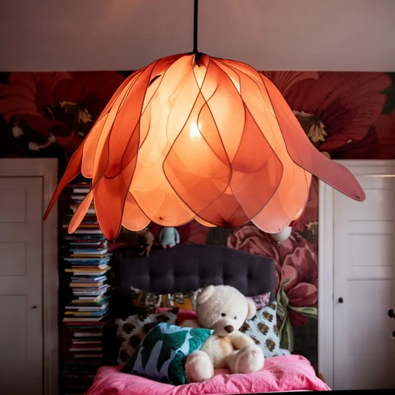 ByRydens - Lustr na lanku LOU LOU 1xE27/5W/230V růžová pr. 80 cm Vysoce Kvalitní