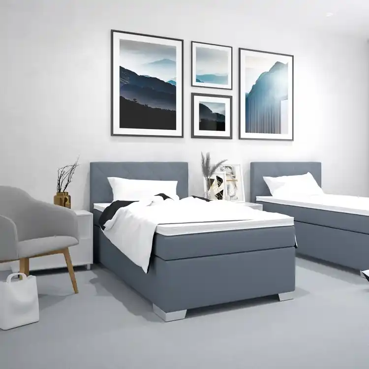 Čalouněná postel s matrací IDA 90x200 cm modrá Finální Výprodej