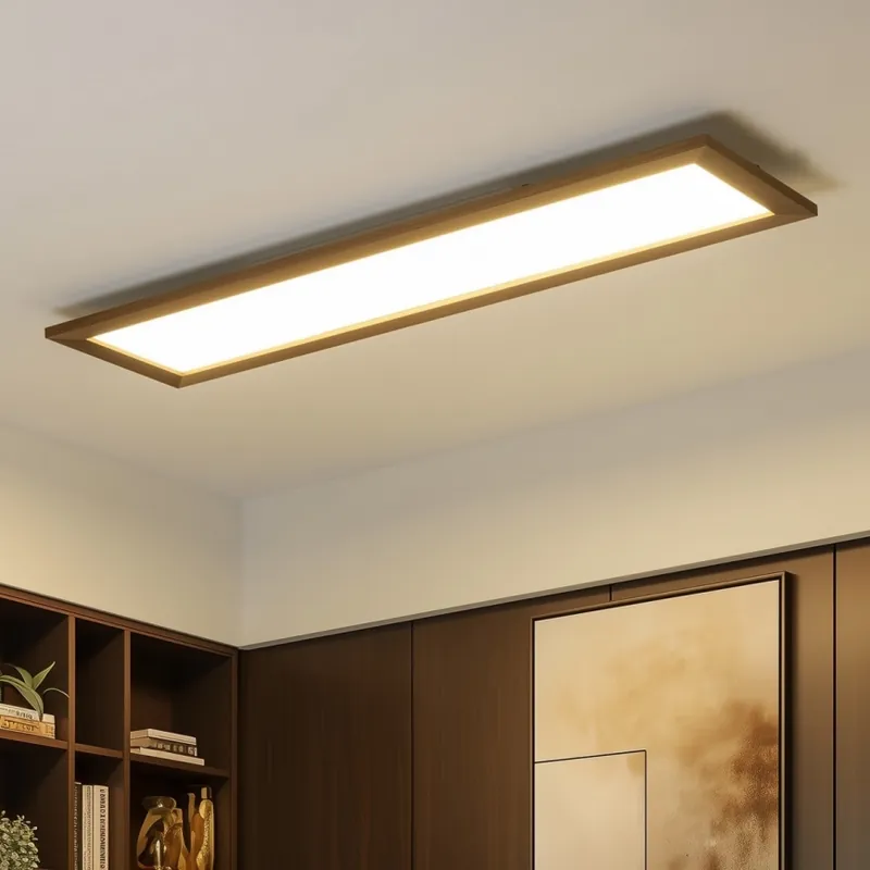 Ihned K Objednání Brilagi - LED Stmívatelné stropní svítidlo SLIMFRAME WOOD LED/58W/230V 124x34 cm 3000-6000K tmavě hnědá + dálkové ovládání
