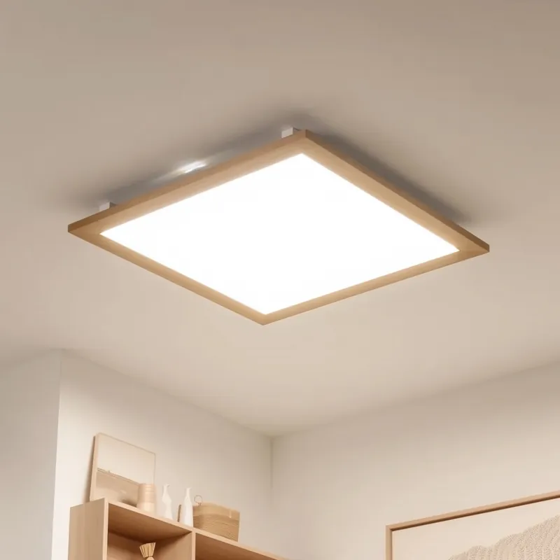 Pouze Dnes Brilagi - LED Stmívatelné stropní svítidlo SLIMFRAME WOOD LED/58W/230V 64x64 cm 3000-6000K hnědá + dálkové ovládání