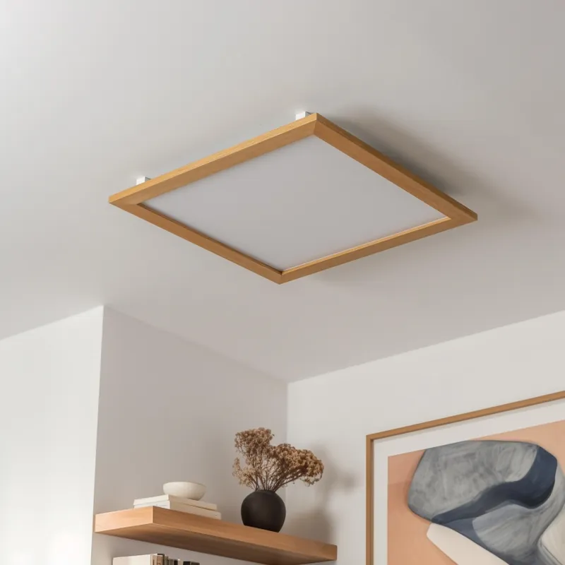 Výprodej Eglo - LED Přisazený panel SALOBRENA-RW WOOD LED/34W/230V 2700/4000K 64x64 cm hnědá