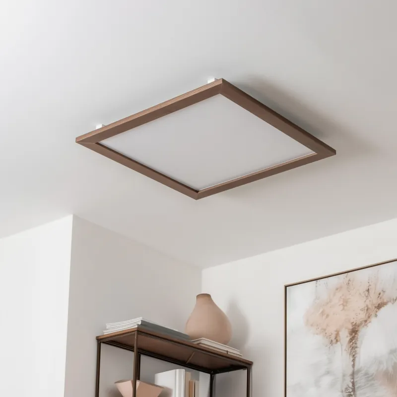 Koupit Online Eglo - LED Přisazený panel SALOBRENA-RW WOOD LED/34W/230V 2700/4000K 64x64 cm tmavě hnědá