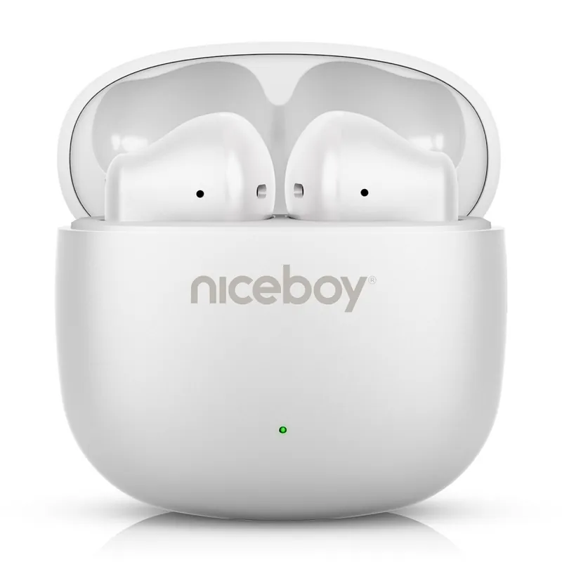 Časově Omezené Niceboy Beans 4 POP - Bezdrátová sluchátka 200 mAh + 2x 30 mAh IPX4 bílá
