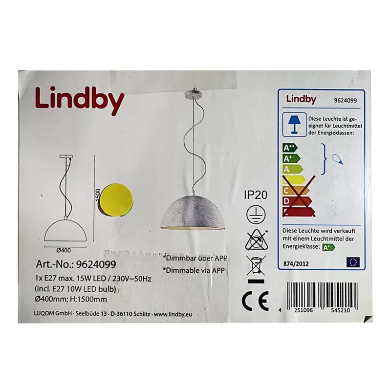 Lindby - LED RGB Stmívatelný lustr na lanku CAROLLE LED/10W/230V Wi-Fi Tuya Akční Cena