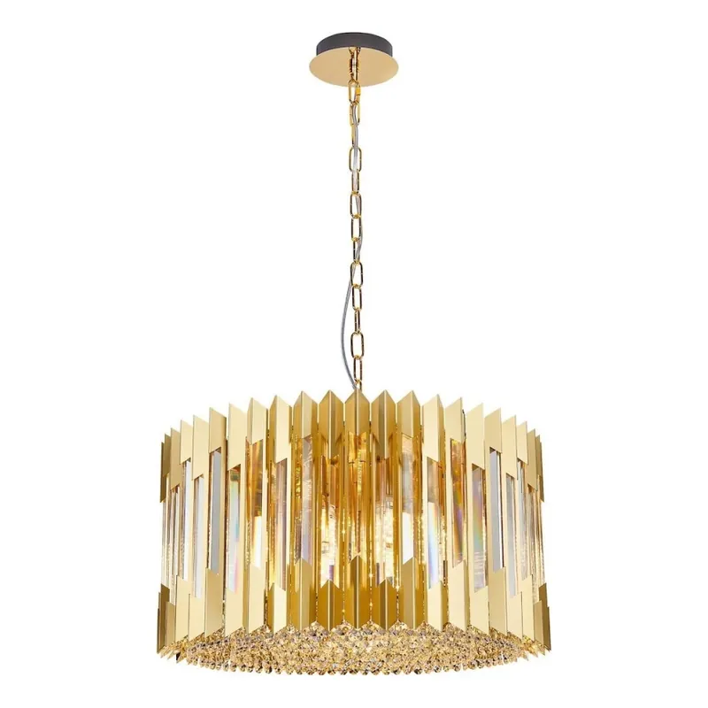 Lustr na řetězu RITZ 12xE14/40W/230V pr. 54 cm zlatá Top Prodej