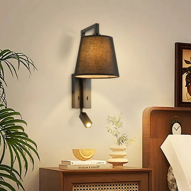 Brilagi - LED Nástěnná lampa RAYA 1xE14/40W/230V + LED/3W černá Expresní Doručení