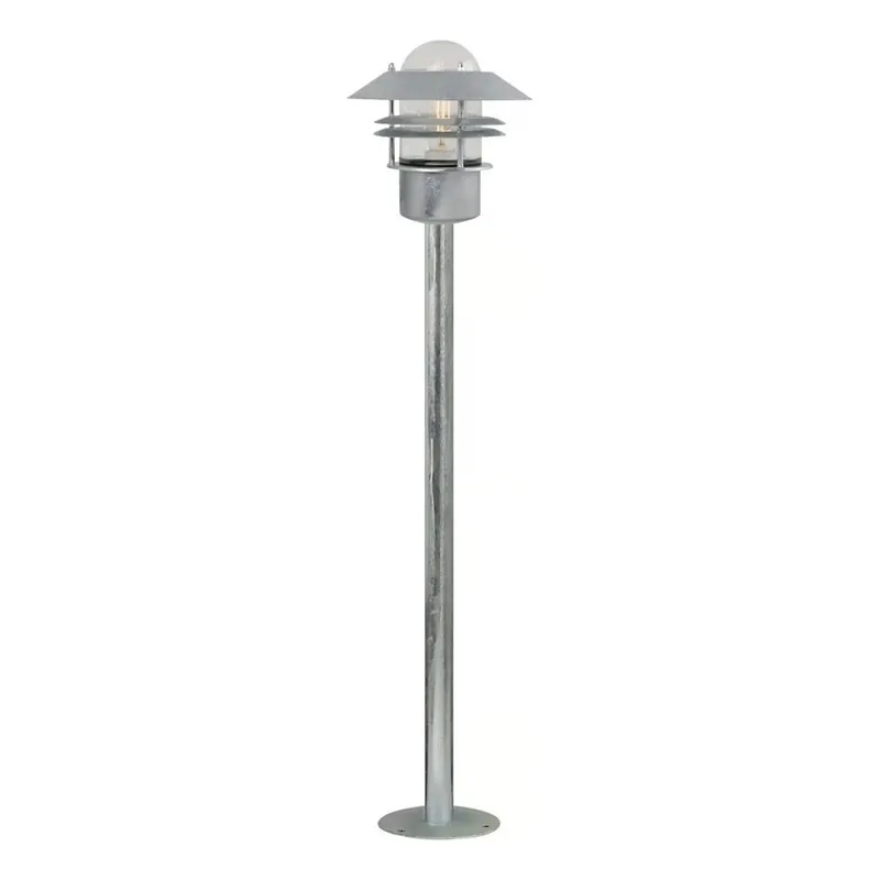Nordlux - Venkovní lampa BLOKHUS 1xE27/60W/230V IP54 stříbrná 92 cm Dokud Zásoby Vydrží