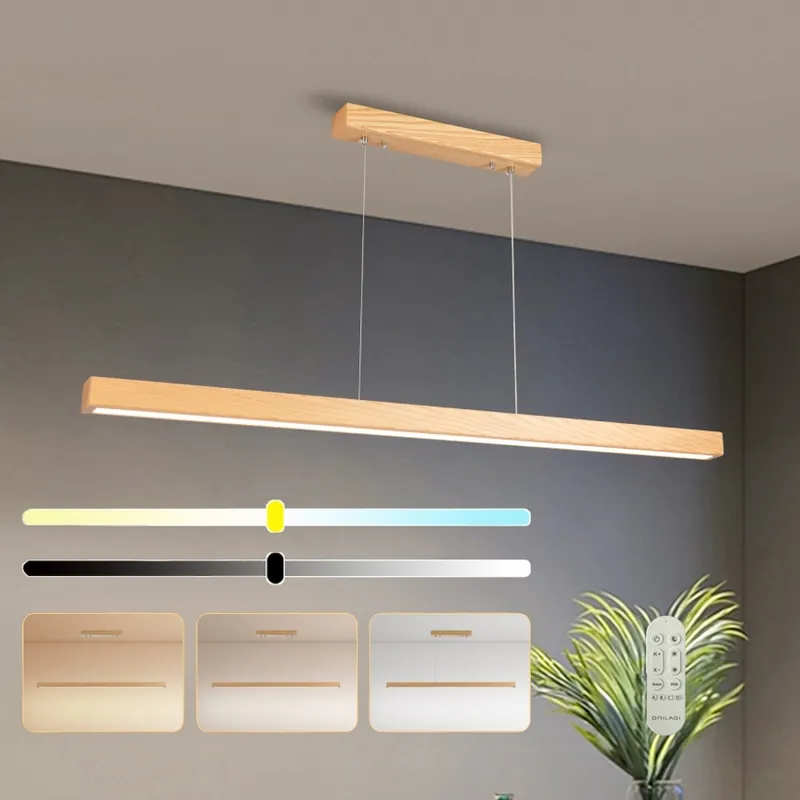 Rychlé Dodání Brilagi - LED Stmívatelný lustr na lanku OAK SMART LED/30W/230V Wi-Fi Tuya dub + dálkové ovládání
