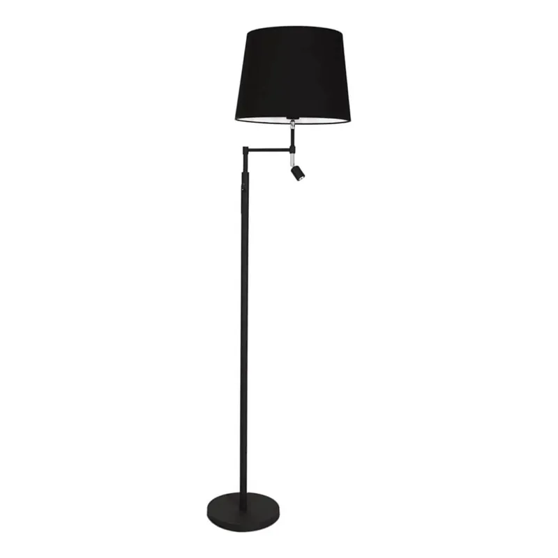 Dokud Zásoby Vydrží ByRydens - LED Stojací lampa ORLANDO 1xE27/5W/230V + LED/3W černá pr. 36 cm