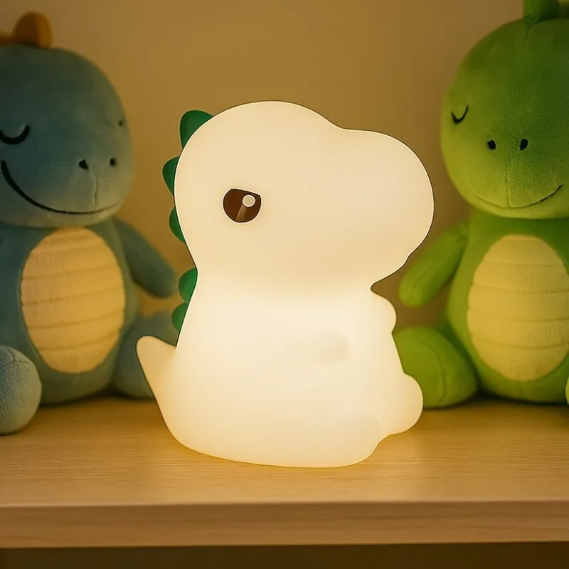 Finální Výprodej LED RGBW Stmívatelné nabíjecí dotykové dětské noční světlo DINO LED/1W/5V 1200 mAh