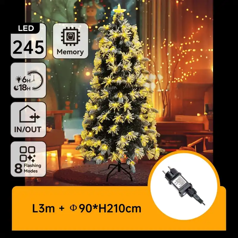 Akce Aigostar - LED Venkovní vánoční stromek 245xLED/8 funkcí 2,1 m IP44 teplá bílá