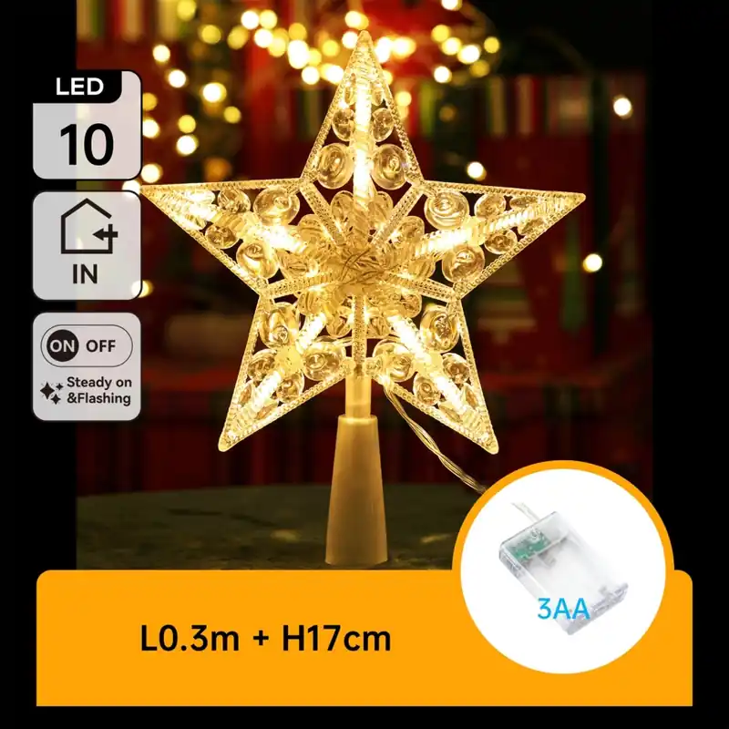 Aigostar - LED Vánoční dekorace 10xLED/3xAA teplá bílá hvězda Finální Výprodej