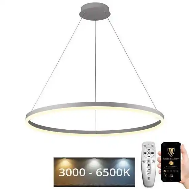 Brilagi - LED Stmívatelný lustr na lanku CIRCLE LED/55W/230V 3000-6500K pr. 80 cm bílá + dálkové ovládání Autentický