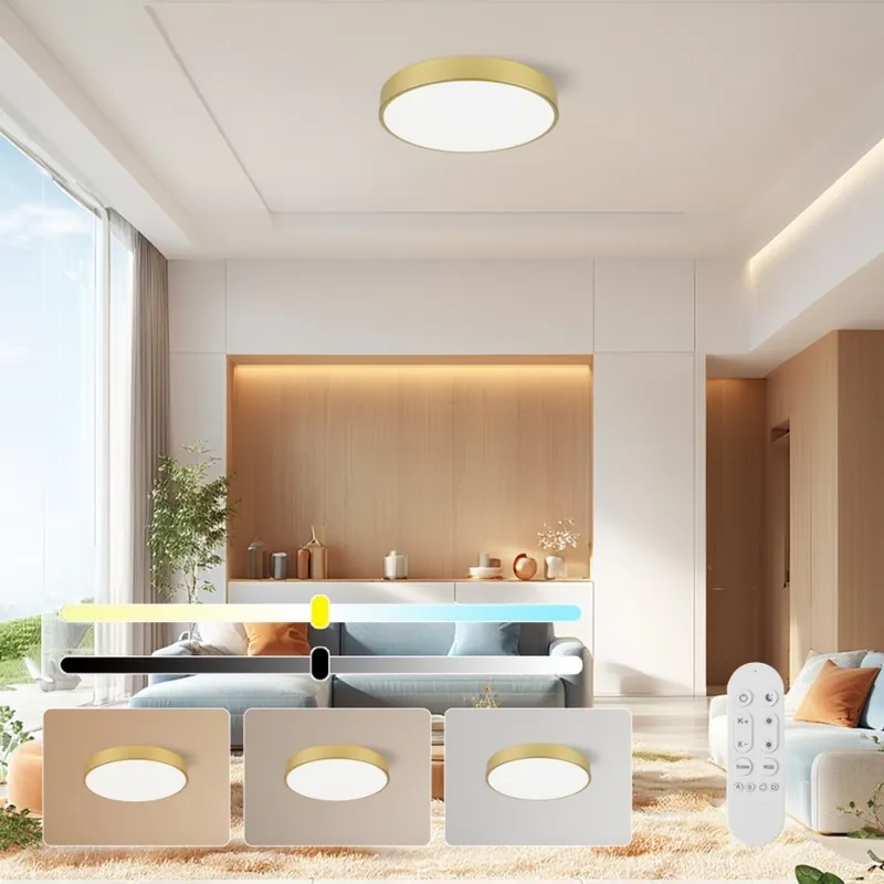 Poslední Šance Immax NEO 07292L - LED Stmívatelné stropní svítidlo NEO LITE SEMPLICI LED/36W/230V 3000-6000K pr. 40 cm Wi-Fi Tuya zlatá + dálkové ovládání