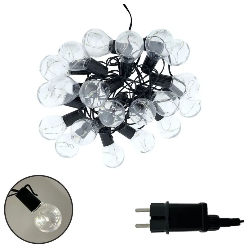 LED Venkovní dekorační řetěz 20xLED/0,075W/230V 5,8 m IP44 černá Aktuální