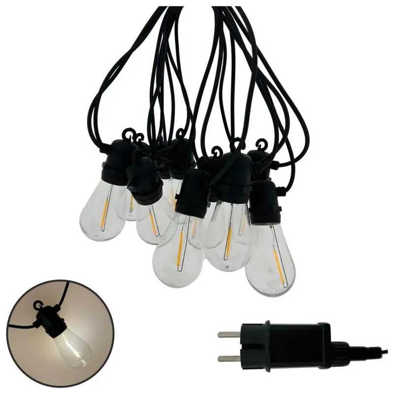 LED Venkovní dekorační řetěz 10xLED/0,36W/230V 8 m IP44 černá Víkendová Akce