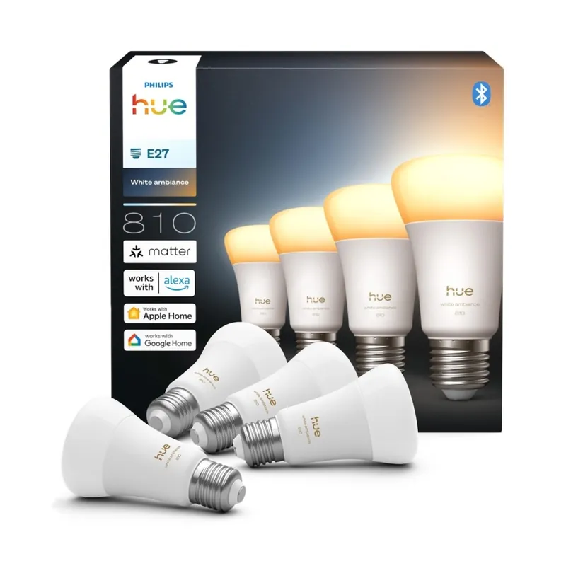 Cenová Bomba SADA 4x LED Stmívatelná žárovka Philips Hue WHITE AMBIANCE E27/6W/230V 1000-20000K