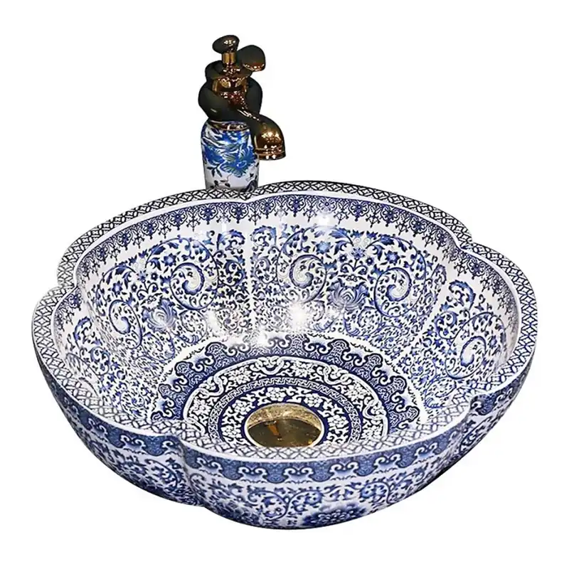 Expresní Doručení REA-U5666 - Umyvadlo na desku VIVIEN pr. 42,5 cm keramika/ornamentální vzor