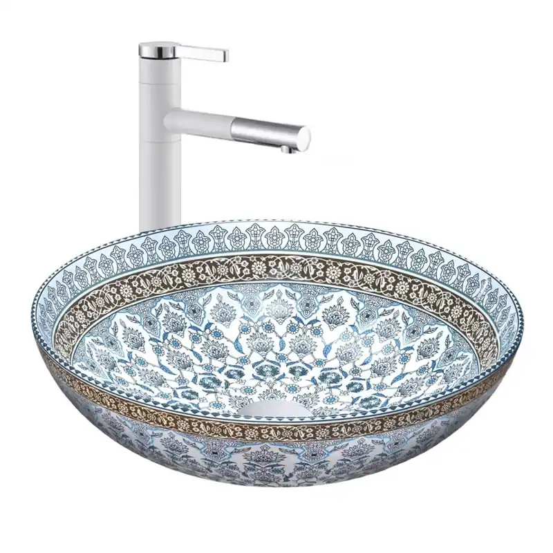 REA-U0267 - Umyvadlo na desku ARTE pr. 40 cm keramika/ornamentální vzor Výhodná Nabídka