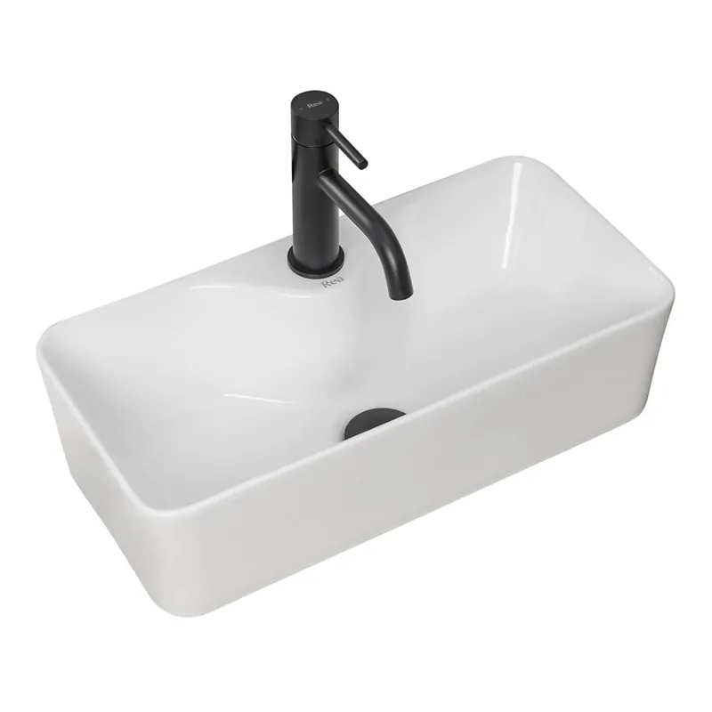 Vysoce Kvalitní REA-U0699 - Umyvadlo na desku MERY 25x50,5 cm keramika/lesklá bílá