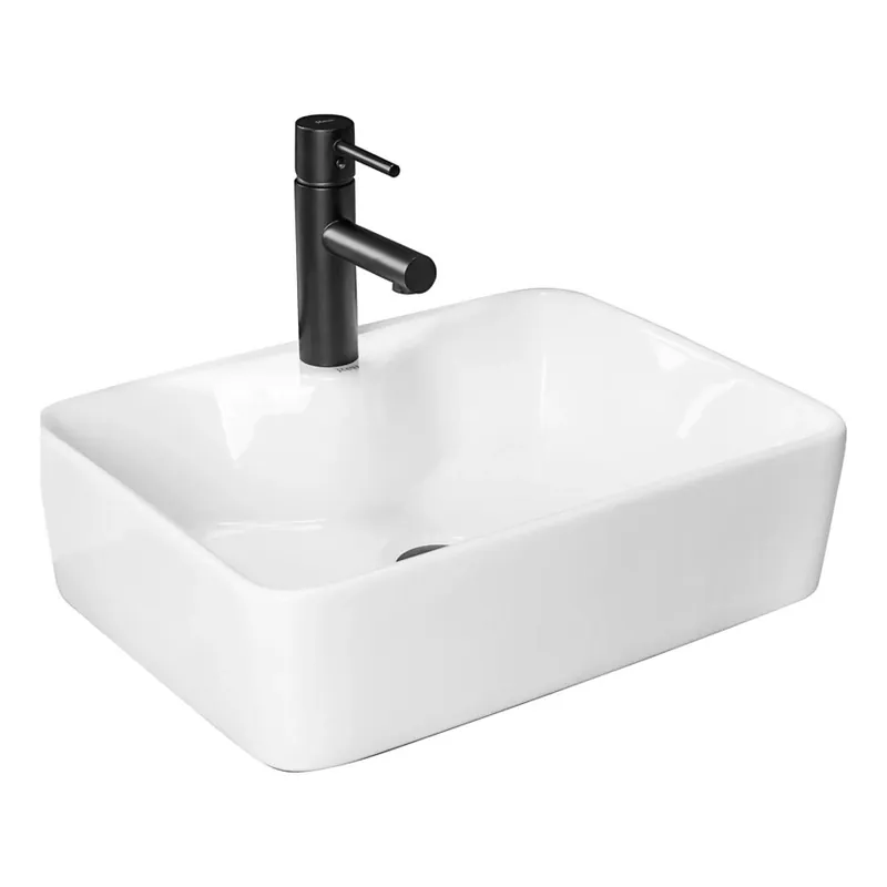 Vysoce Kvalitní REA-U6524 - Umyvadlo na desku KELLY 38x49 cm keramika/lesklá bílá