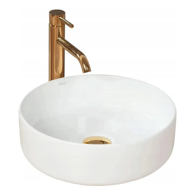 REA-U18918 - Umyvadlo na desku SAMI pr. 36 cm keramika/lesklá bílá Výhodná Nabídka
