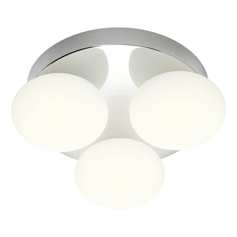 Redo 01-4306 - LED Koupelnové stropní svítidlo OVUM 3xLED/5W/230V 3000/4000K CRI 90 pr. 24 cm IP44 bílá/lesklý chrom Vysoce Kvalitní