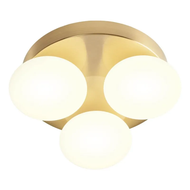 Redo 01-4307 - LED Koupelnové stropní svítidlo OVUM 3xLED/5W/230V 3000/4000K CRI 90 pr. 24 cm IP44 bílá/mosaz Odeslání Ihned
