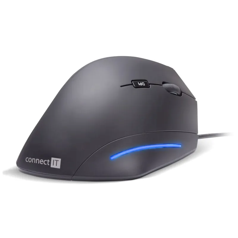 CONNECT IT CMO-2500-BK - Ergonomická drátová myš Verti Wire 1000/1600 DPI černá Odeslání Ihned
