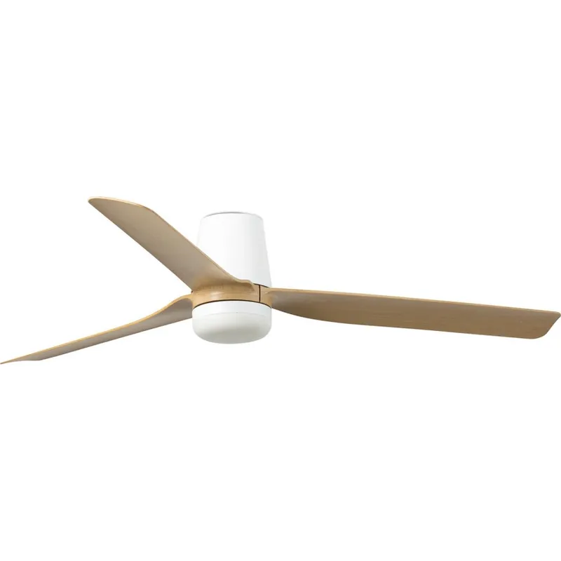 Omezená Nabídka FARO 33829-1TW - LED Stmívatelný stropní ventilátor PUNT TUB M LED/18W/230V 2700/3000/4000K pr. 130 cm bílá/hnědá+ dálkové ovládání