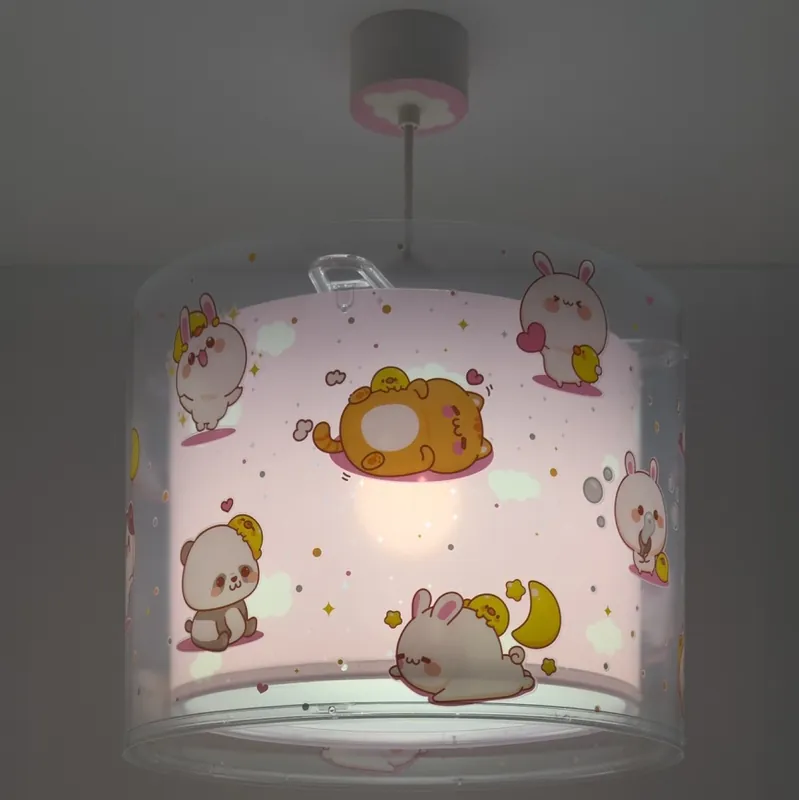Ověřený Dalber 41762S - Dětský lustr KAWAII FRIENDS 1xE27/15W/230V růžová