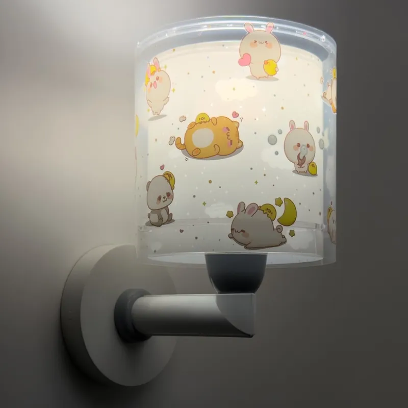 Vysoce Kvalitní Dalber 41769E - Dětská nástěnná lampa KAWAII FRIENDS 1xE27/15W/230V šedá
