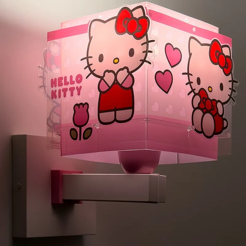 Víkendová Akce Dalber 73269 - Dětská nástěnná lampa HELLO KITTY 1xE27/15W/230V růžová