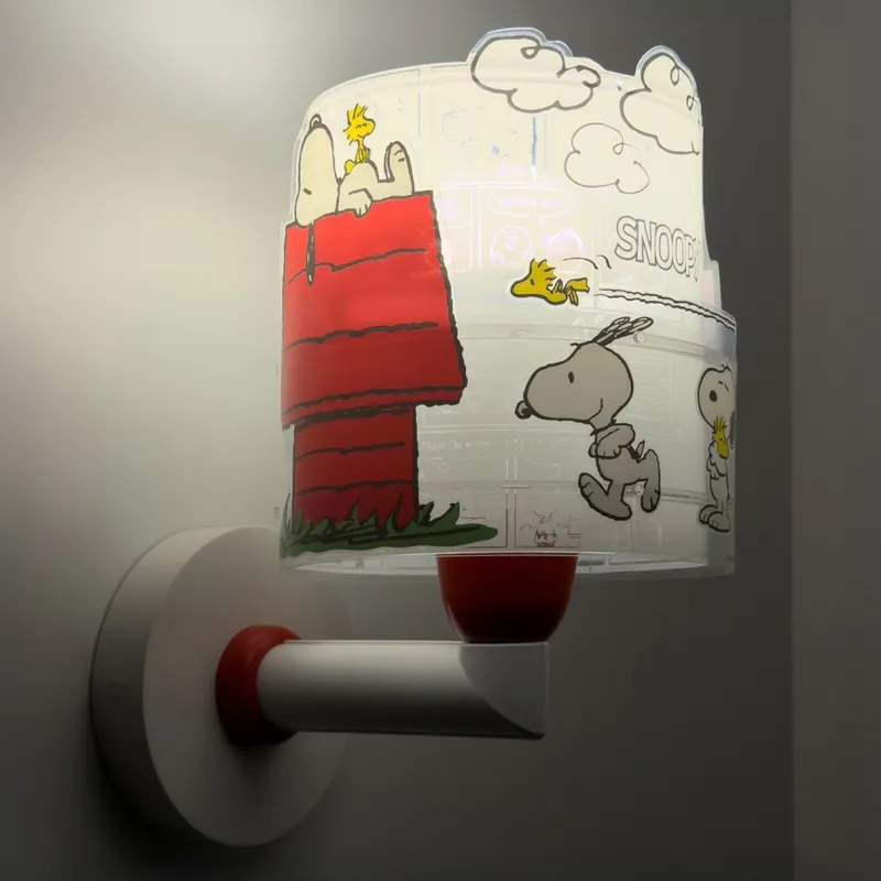 Nejlepší Volba Dalber 76309 - Dětská nástěnná lampa SNOOPY 1xE27/15W/230V bílá/červená