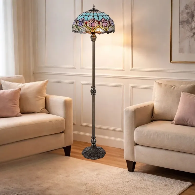Brilagi - Tiffany vitrážová stojací lampa LORAS 2xE27/60W/230V Výprodej