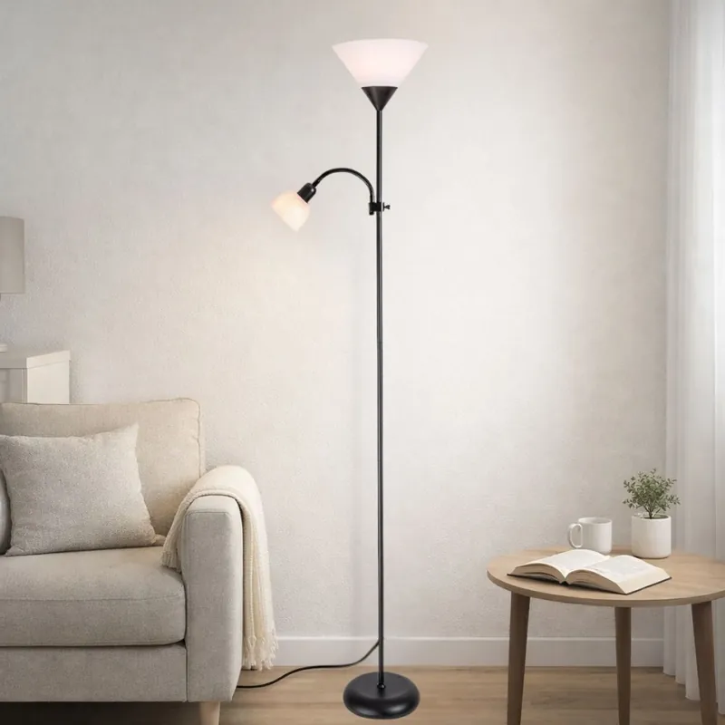 Speciální Cena Brilagi - Stojací lampa ARIANA 1xE27/100W/230V + 1xE14/25W černá