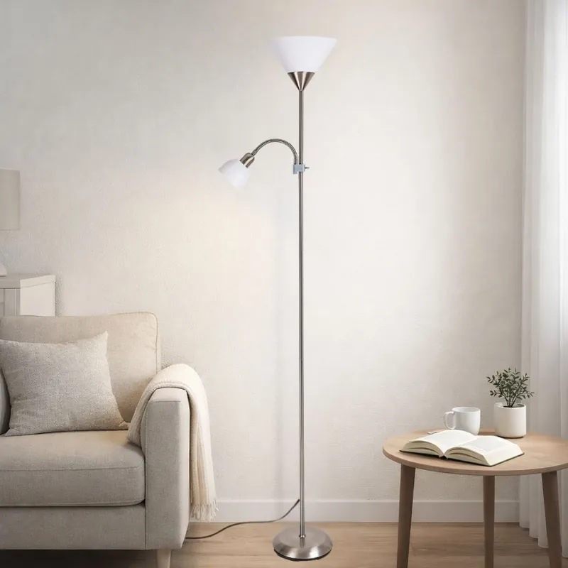 Brilagi - Stojací lampa ARIANA 1xE27/100W/230V + 1xE14/25W matný chrom Bezpečná Platba