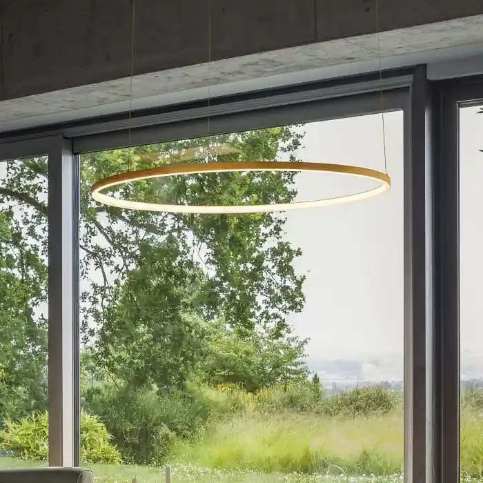 Ideal Lux - LED Lustr na lanku ORACLE SLIM LED/83W/230V 4000K pr. 150 cm zlatá Časově Omezené