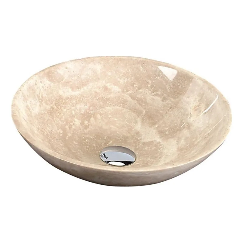 Sapho - Umyvadlo na desku BLOK pr. 40 cm béžová/travertin Objednat Nyní