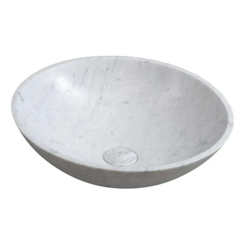 Sapho - Umyvadlo na desku BLOK pr. 42 cm kámen/carrara/matná bílá Novinka