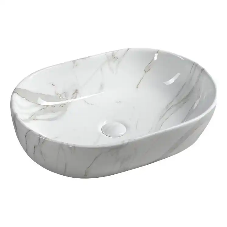Vrácení Zdarma Sapho - Umyvadlo na desku DALMA 59x42 cm keramika/carrara