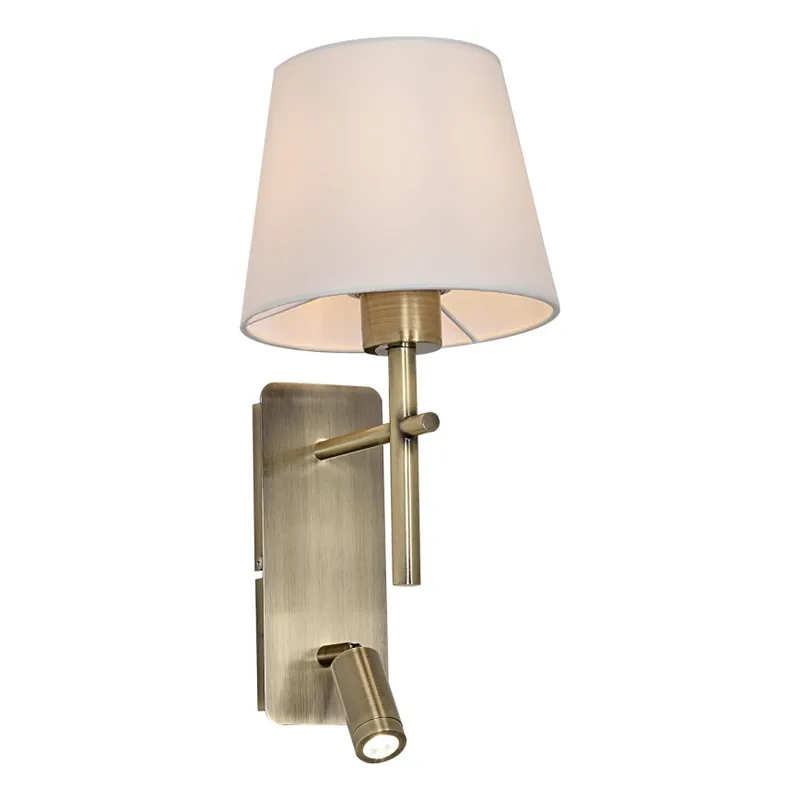 Akční Cena Zuma Line - LED Nástěnná lampa 1xE27/40W/230V + LED/2,5W mosaz/bílá