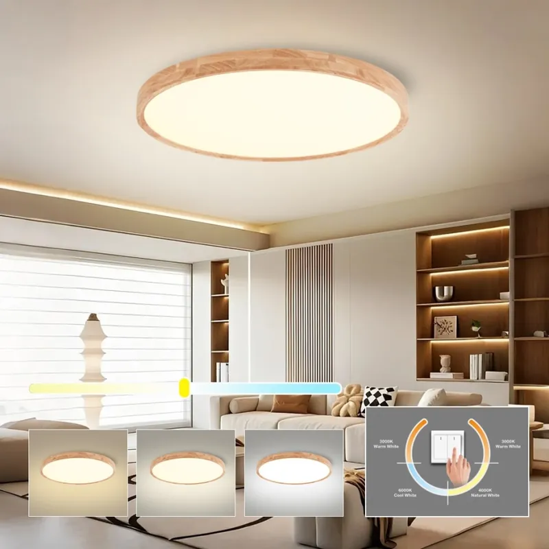 Brilagi - LED Stropní svítidlo WOODROUND LED/70W/230V 3000/4000/6000K pr. 80 cm dřevo CRI 90 Novinka