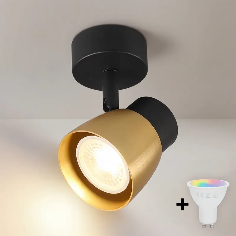 Jen Po Omezenou Doba Brilagi - LED RGBW Stmívatelné bodové svítidlo NUGGET 1xGU10/4,8W/230V černá/zlatá