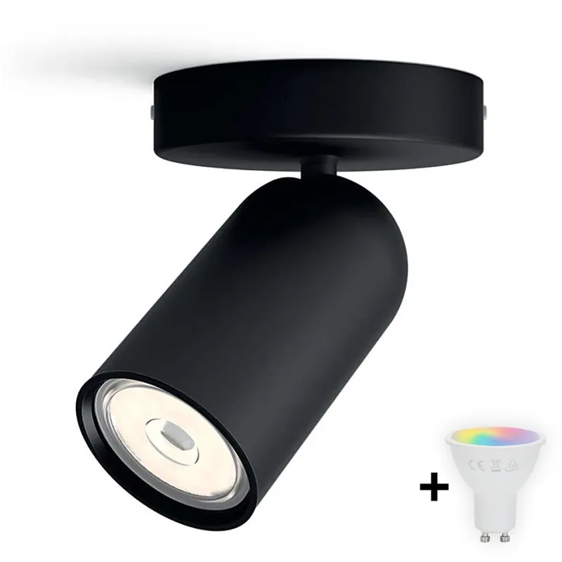 Vrácení Zdarma Philips - LED RGBW Stmívatelné bodové svítidlo PONGEE 1xGU10/4,8W/230V 3000K černá + dálkové ovládání