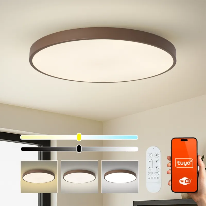 Výhodná Nabídka Brilagi - LED Stmívatelné svítidlo POOL SMART LED/128W/230V pr. 100 cm 3000-6000K Wi-Fi Tuya + dálkové ovládání hnědá