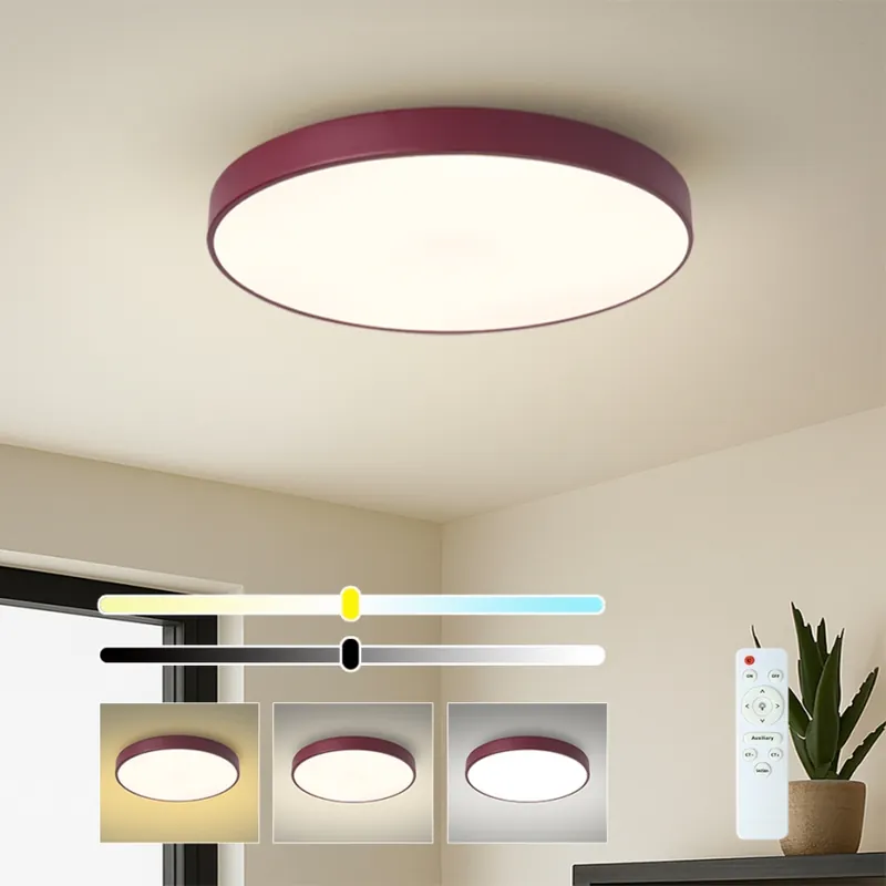 Levný Brilagi - LED Stmívatelné stropní svítidlo POOL LED/60W/230V 3000-6000K pr. 50 cm burgundy + dálkové ovládání