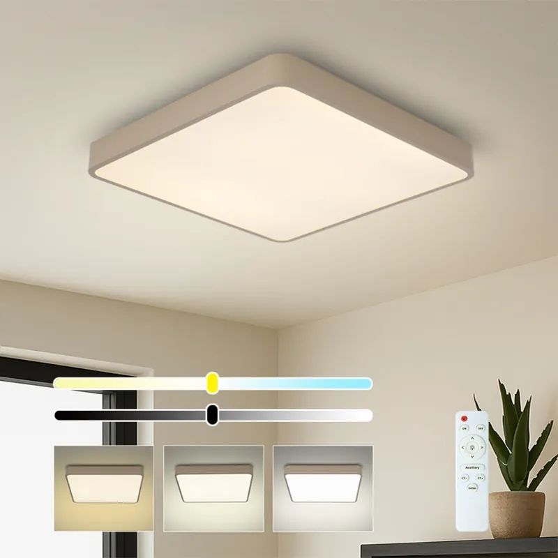 Speciální Cena Brilagi - LED Stmívatelné stropní svítidlo POOL LED/48W/230V 3000-6000K 50x50 cm béžová + dálkové ovládání