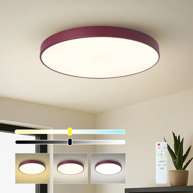 Expresní Doručení Brilagi - LED Stmívatelné stropní svítidlo POOL LED/60W/230V 3000-6000K pr. 60 cm burgundy + dálkové ovládání